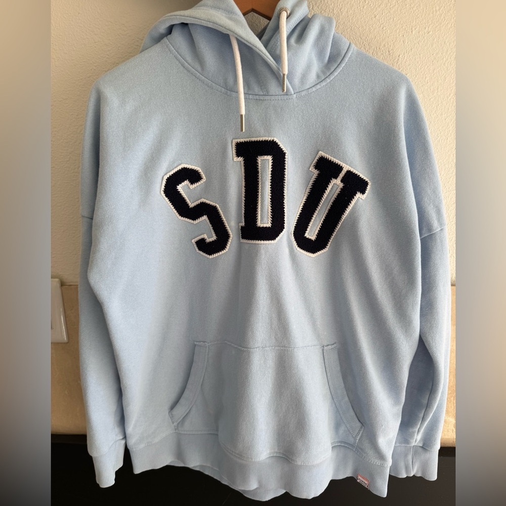 Superdry Light Blue Hoodie Alicia Boyfriend Hoodie Sz.6